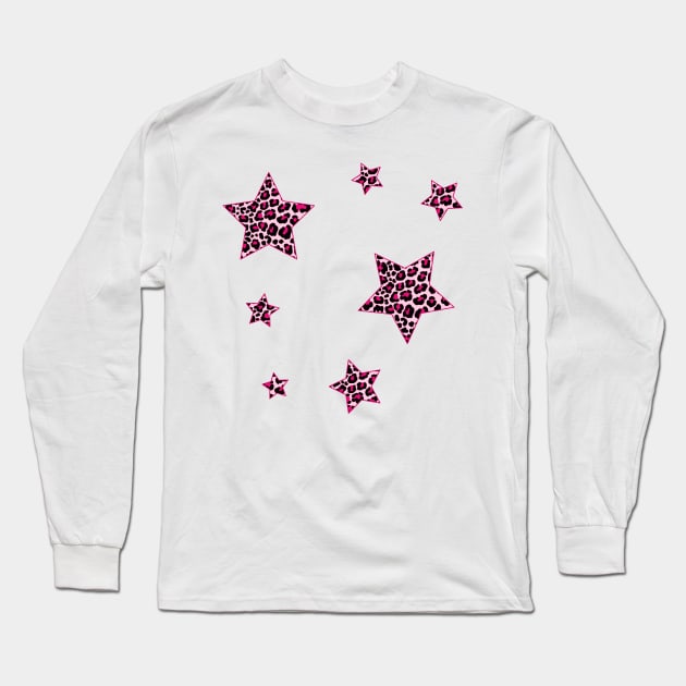 Hot Pink Cheetah Stars Pack Long Sleeve T-Shirt by sydneyurban